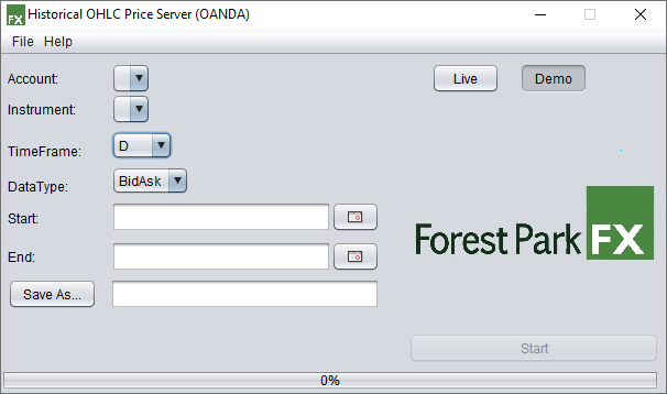 Price Data Tool Oanda - 